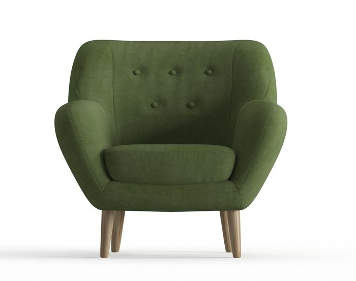 Кресло Cloudy в обивке из велюра темно-зеленого цвета - купить Интерьерные кресла по цене 15250.0