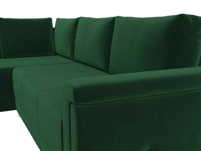 Угловой диван-кровать Лига 024 зеленого цвета левый угол - лучшие Угловые диваны в INMYROOM