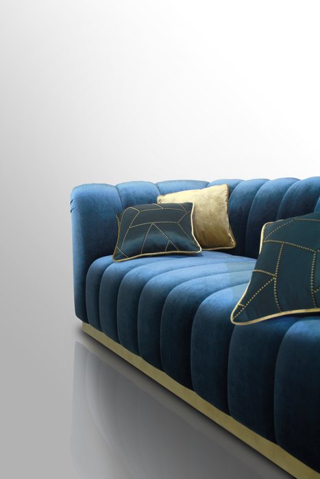 Диван Plum синего цвета - лучшие Прямые диваны в INMYROOM