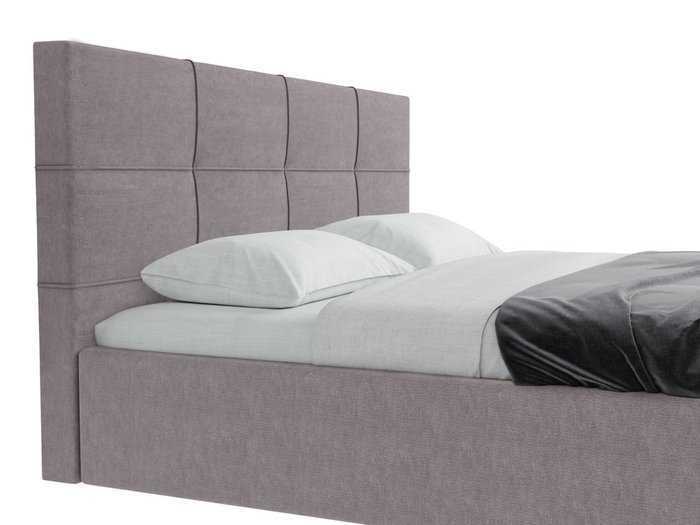 Кровать Belart 140х200 в обивке из велюра серого цвета с подъемным механизмом - лучшие Кровати для спальни в INMYROOM