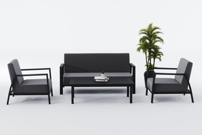Лаунж зона Classico с мягким диваном и креслами - лучшие Комплекты для сада и дачи в INMYROOM