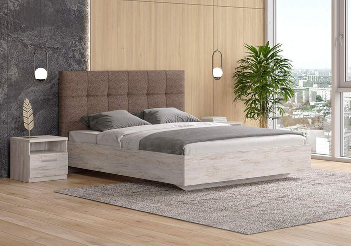 Кровать Vena 180х200 с изголовьем кремового цвета без основания и подъемного механизма - лучшие Кровати для спальни в INMYROOM