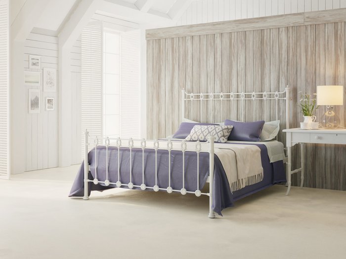 Кровать Капель 120х200 бело-глянцевого цвета - купить Кровати для спальни по цене 62176.0