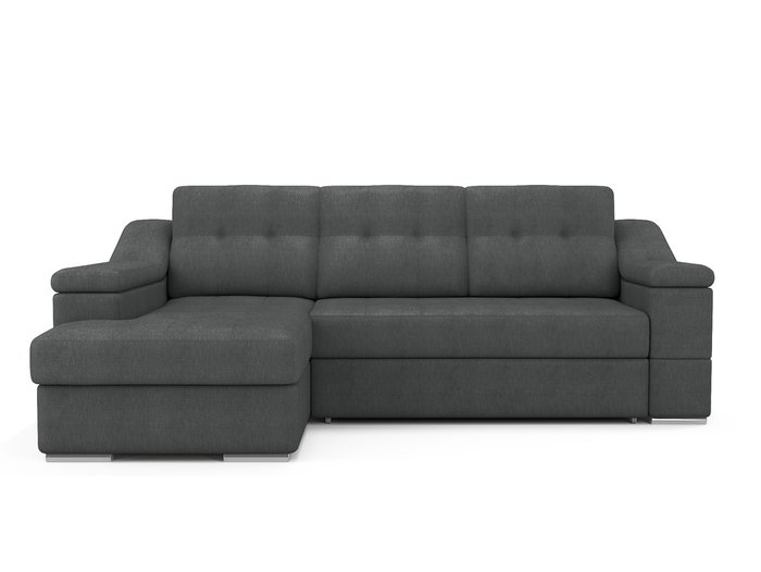 Угловой раскладной диван Liverpool левый темно-серого цвета