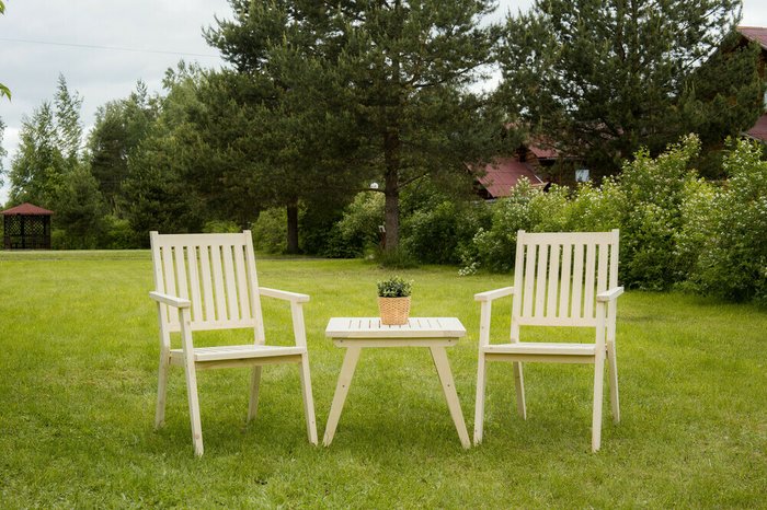 Комплект садовой мебели на два человека из массива ели - лучшие Комплекты для сада и дачи в INMYROOM