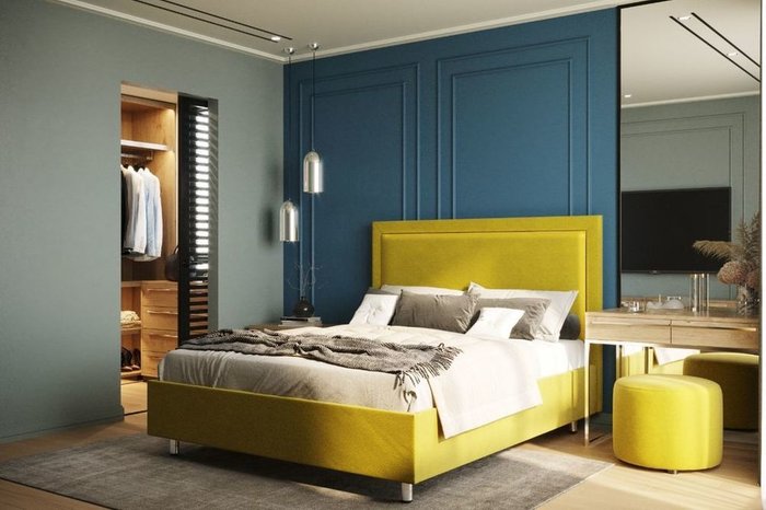 Кровать Юнит 200х200 серого цвета - лучшие Кровати для спальни в INMYROOM