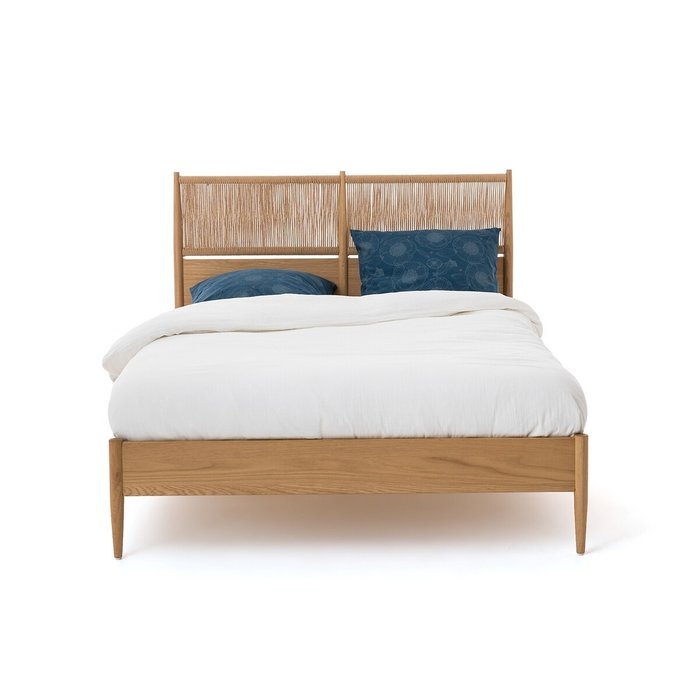 Кровать с кроватным основанием Malora 160x200 бежевого цвета - купить Кровати для спальни по цене 78271.0