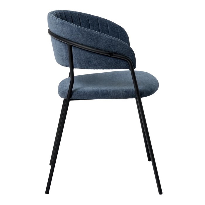 Стул Turin синего цвета с чёрными ножками - лучшие Обеденные стулья в INMYROOM