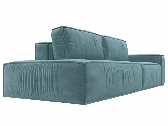 Прямой диван-кровать Прага модерн бирюзового цвета подлокотник справа - лучшие Прямые диваны в INMYROOM