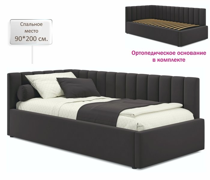 Кровать Milena 90х200 коричневого цвета - лучшие Кровати для спальни в INMYROOM Кровать Milena 90х200 коричневого цвета - лучшие Кровати для спальни в INMYROOM