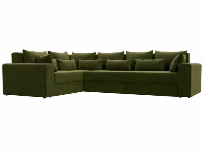Угловой диван-кровать Майами Long зеленого цвета левый угол