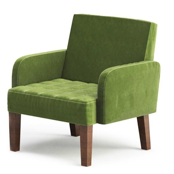 Мягкое кресло Квадро зеленого цвета