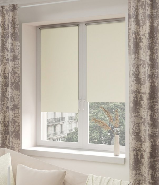 мини ролета Блэкаут сильвер 47х175 ваниль