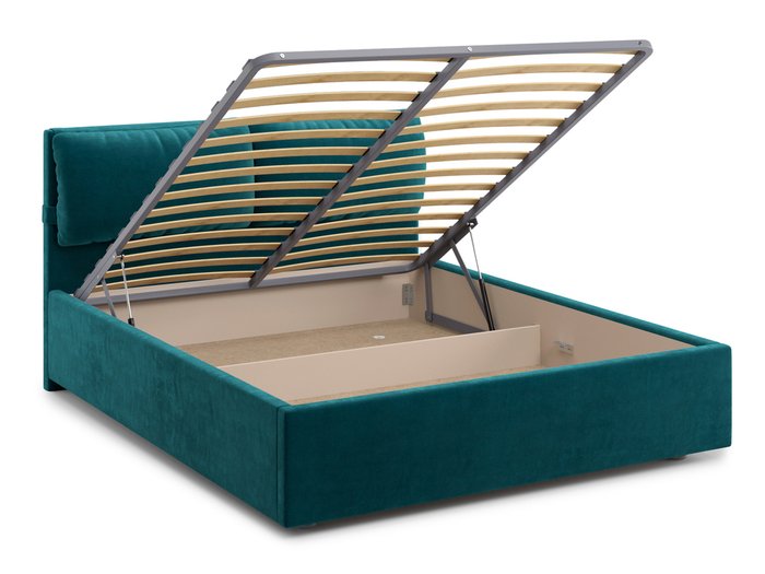 Кровать Trazimeno 140х200 сине-зеленого цвета с подъемным механизмом - лучшие Кровати для спальни в INMYROOM