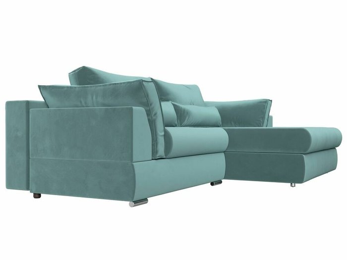 Угловой диван-кровать Пекин бирюзового цвета угол правый - лучшие Угловые диваны в INMYROOM