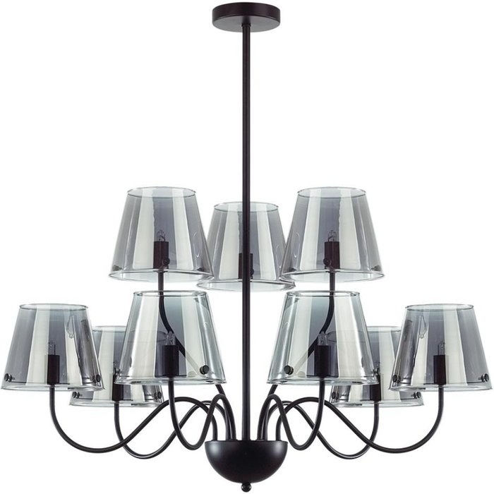 Потолочная люстра на штанге Lumion Smoky 6570/9C черный/дымчатый/металл/стекло G9 9*20W 220V Потолочная люстра на штанге Lumion Smoky 6570/9C черный/дымчатый/металл/стекло G9 9*20W 220V