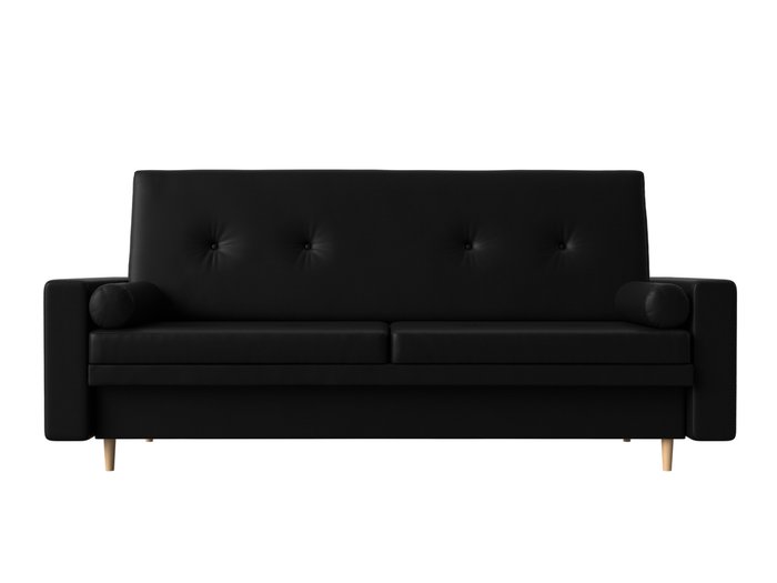 Прямой диван-кровать Белфаст черного цвета (книжка/экокожа) - купить Прямые диваны по цене 31990.0