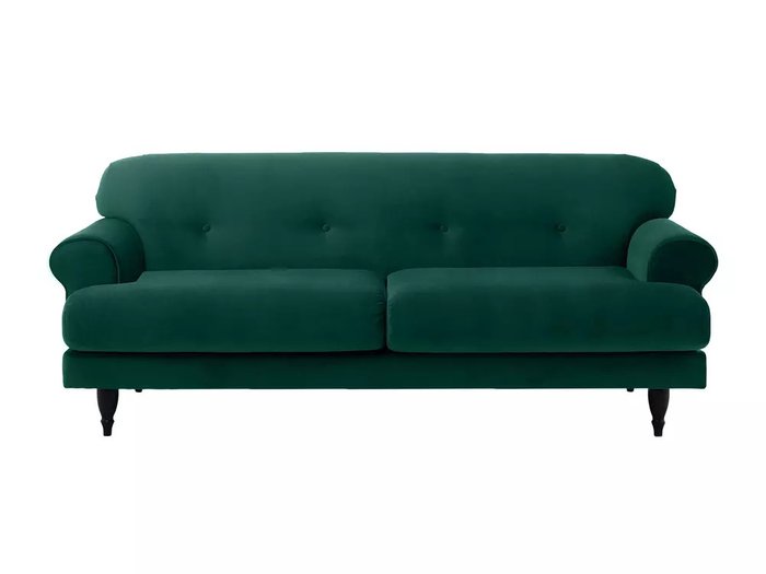 Диван Italia L темно-зеленого цвета с черными ножками - купить Прямые диваны по цене 59940.0