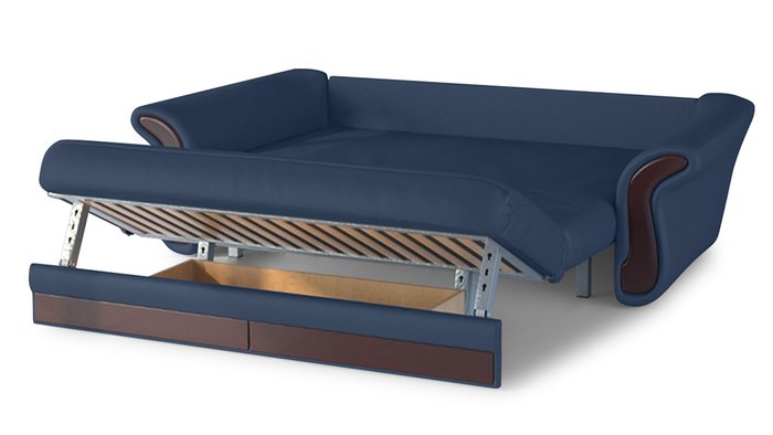 Диван-кровать Арес S синего цвета  - купить Прямые диваны по цене 73700.0
