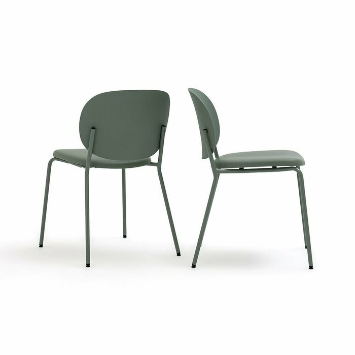 Комплект из двух стульев с полипропиленовым покрытием Bertille зеленого цвета - купить Обеденные стулья по цене 23399.0