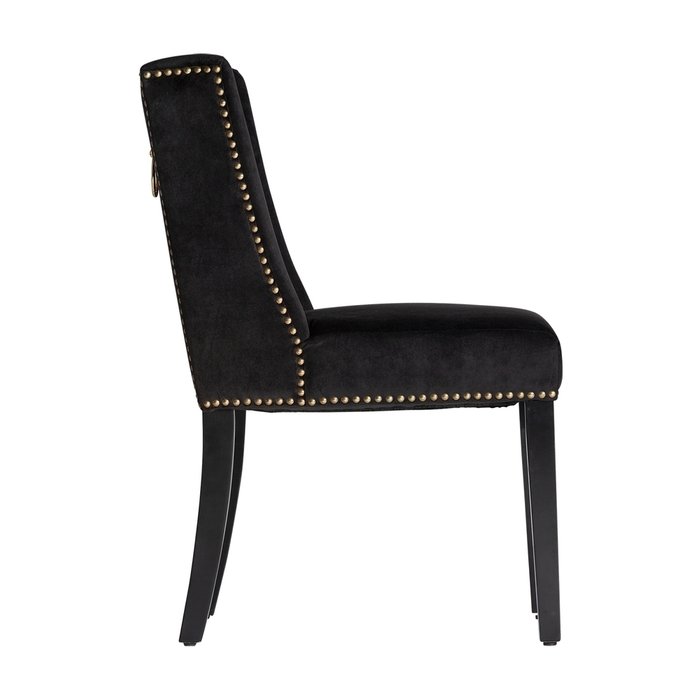 Стул Plaue в обивке из бархата черного цвета - лучшие Обеденные стулья в INMYROOM