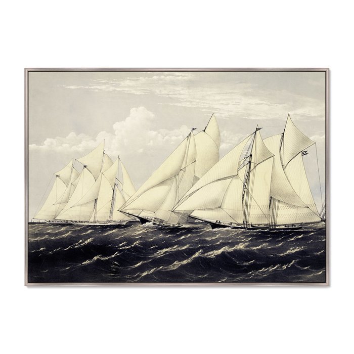 Репродукция картины Yachts on a summer cruise 1871 г. - купить Картины по цене 21999.0