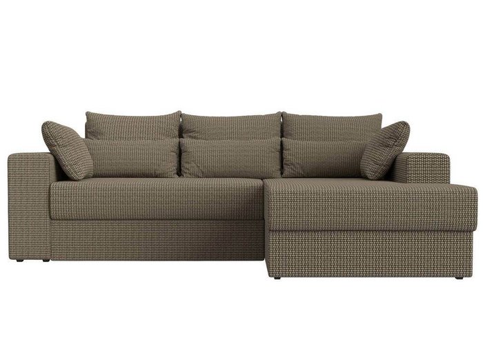 Угловой диван-кровать Майами коричнево-бежевого цвета правый угол - купить Угловые диваны по цене 49999.0