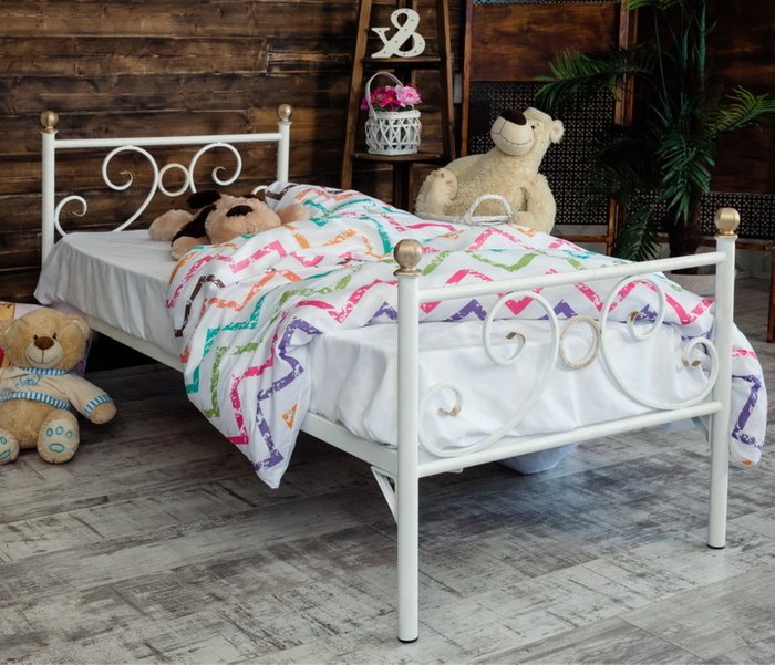 Кровать Кэтти 80х160 белого цвета - купить Одноярусные кроватки по цене 15990.0