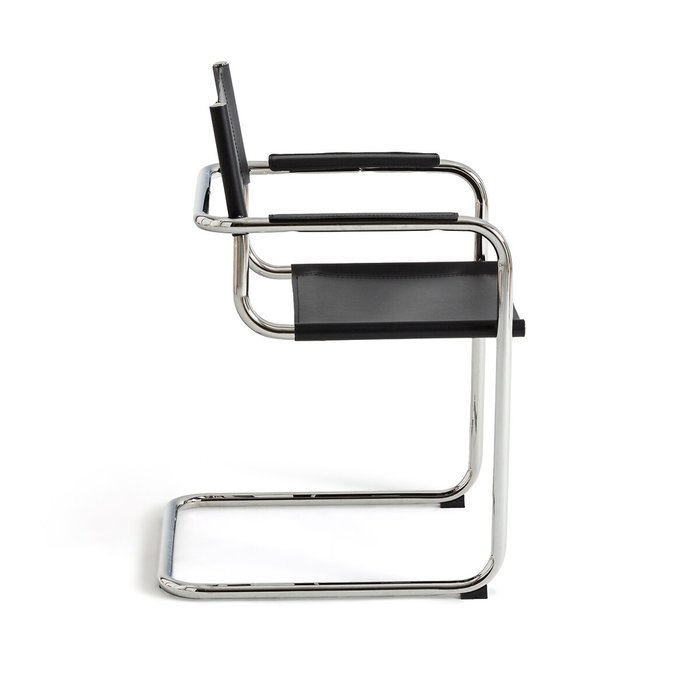 Кресло из кожи для столовой Winset черного цвета - лучшие Обеденные стулья в INMYROOM
