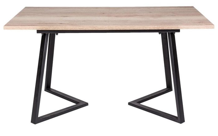 Стол обеденный раздвижной Роналдо черно-бежевого цвета - лучшие Обеденные столы в INMYROOM Стол обеденный раздвижной Роналдо черно-бежевого цвета - лучшие Обеденные столы в INMYROOM