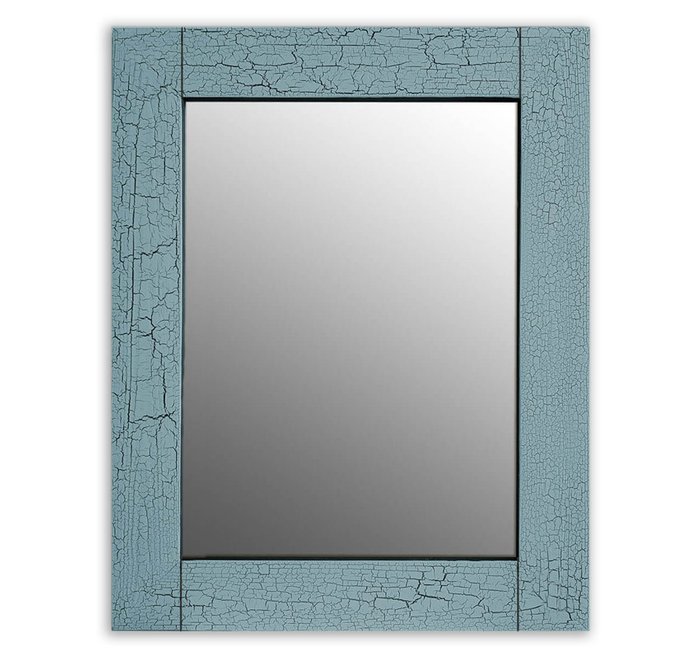 Настенное зеркало Кракелюр 50х65 голубого цвета