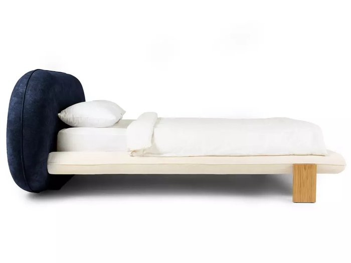 Кровать Softbay 160х200 с изголовьем темно-синего цвета без подъемного механизма - лучшие Кровати для спальни в INMYROOM