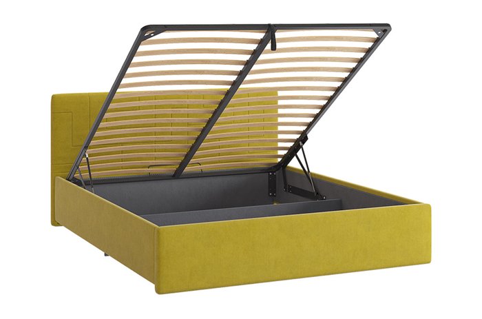 Кровать Лора 2 160х200 желто-зеленого цвета с подъемным механизмом - лучшие Кровати для спальни в INMYROOM
