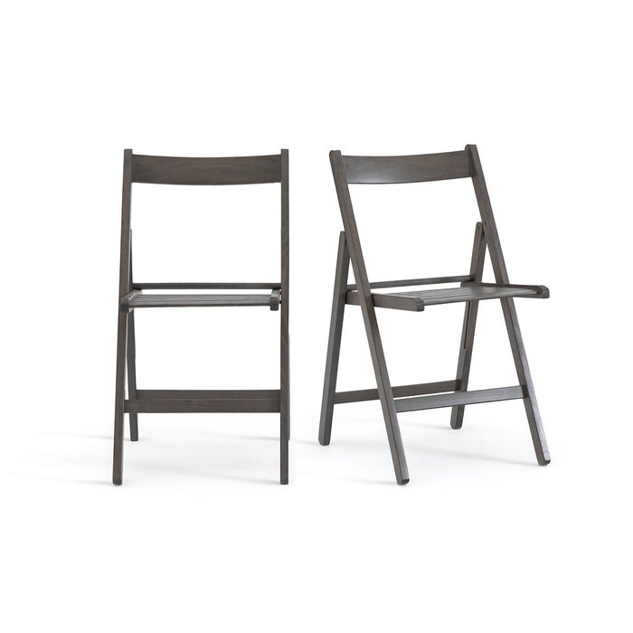 Комплект из двух удобных складных стульев Yann серого цвета