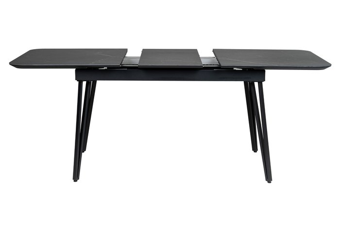 Раздвижной обеденный стол Диего 140 черного цвета - лучшие Обеденные столы в INMYROOM Раздвижной обеденный стол Диего 140 черного цвета - лучшие Обеденные столы в INMYROOM