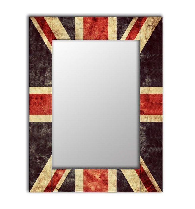 Настенное зеркало Британия в раме из массива сосны 55х55