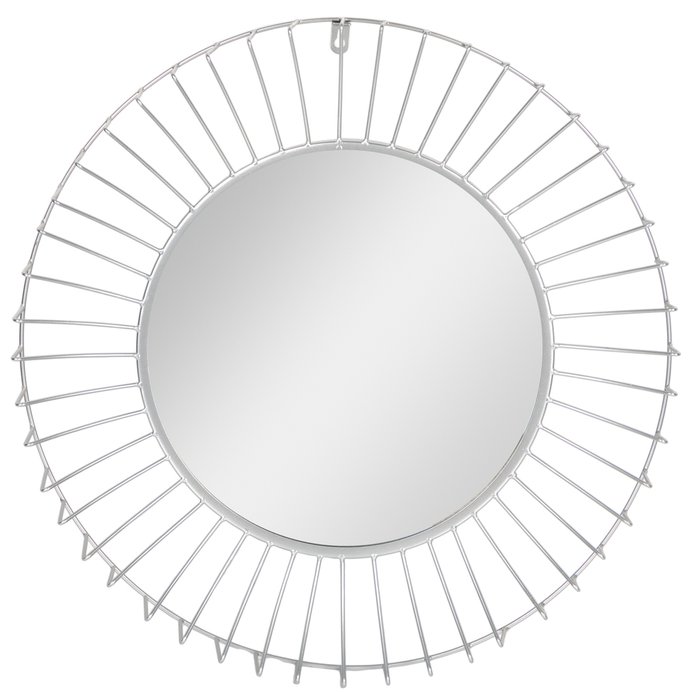 Зеркало настенное диаметр 55 в раме серебряного цвета