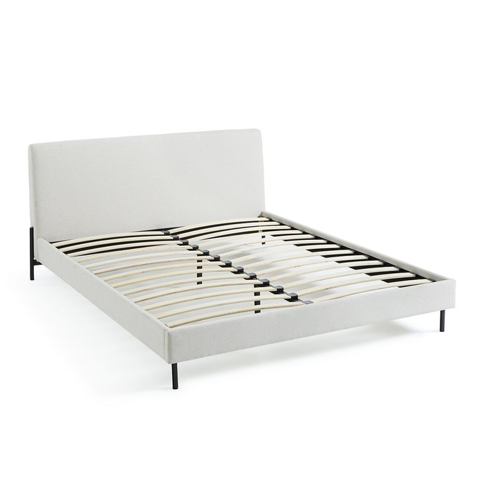 Кровать мягкая с кроватным основанием Tella 160x200 светло-бежевого цвета - лучшие Кровати для спальни в INMYROOM
