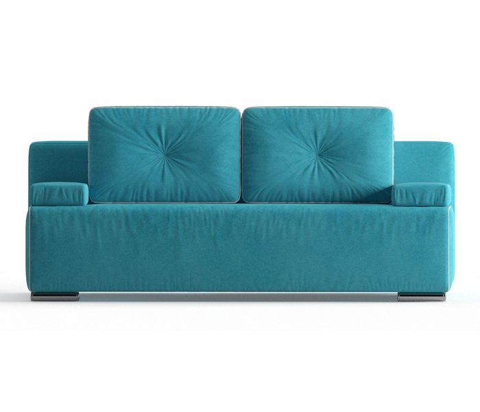 Диван-кровать Роклин в обивке из велюра голубого цвета - купить Прямые диваны по цене 29490.0