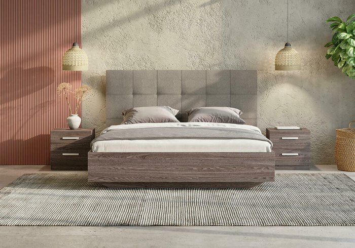Кровать Vena 180х200 с изголовьем темно-серого цвета без основания и подъемного механизма - купить Кровати для спальни по цене 29500.0