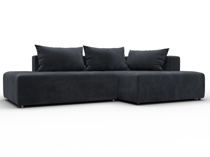 Угловой диван-кровать Лига-103 темно-серого цвета правый Угловой диван-кровать Лига-103 темно-серого цвета правый