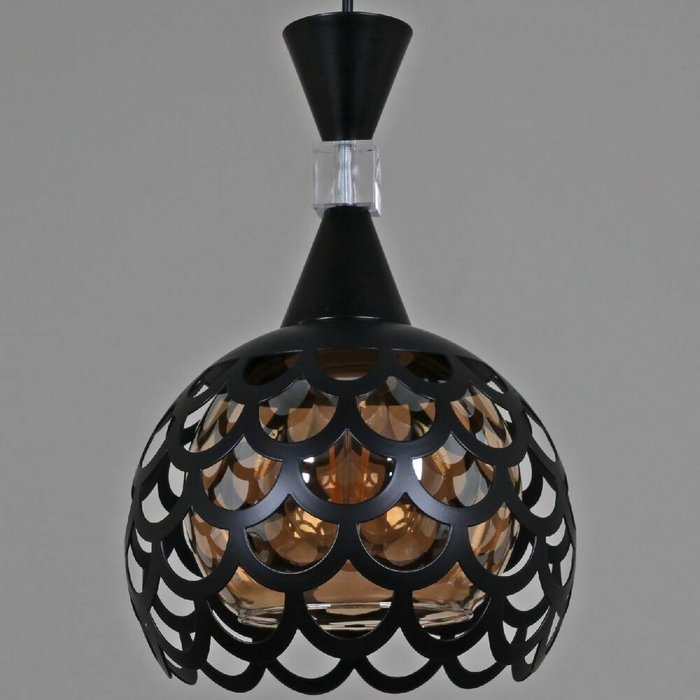 Подвесной светильник 04336-0.4-01 BK (стекло, цвет коричневый) - купить Подвесные светильники по цене 1990.0