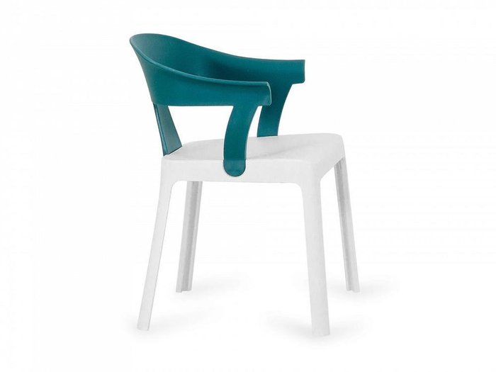 Стул Patrick бело-зеленого цвета  - лучшие Обеденные стулья в INMYROOM