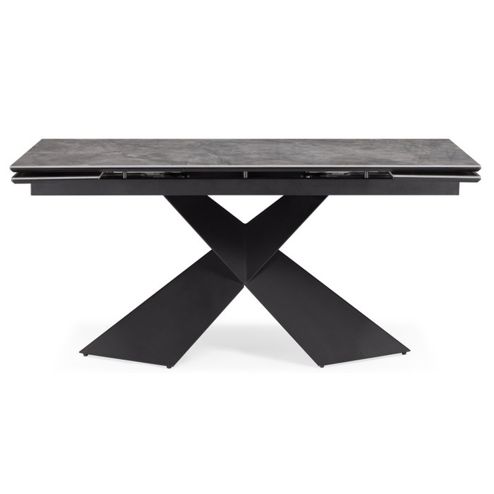 Раскладной обеденный стол Хасселвуд серо-черного цвета - купить Обеденные столы по цене 70390.0