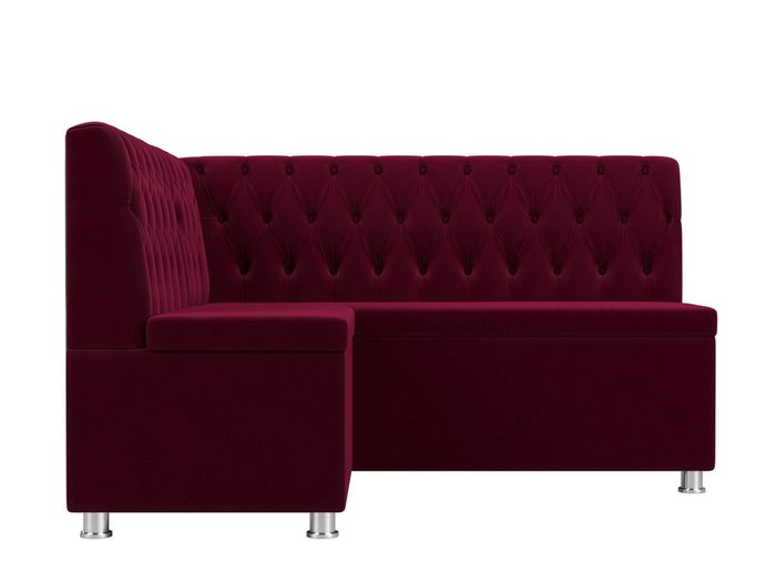 Кухонный угловой диван Мирта бордового цвета левый угол - купить Угловые диваны по цене 36999.0