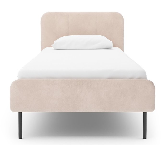 Кровать Элиса 90х200 бежевого цвета без подъемного механизма - лучшие Кровати для спальни в INMYROOM Кровать Элиса 90х200 бежевого цвета без подъемного механизма - лучшие Кровати для спальни в INMYROOM