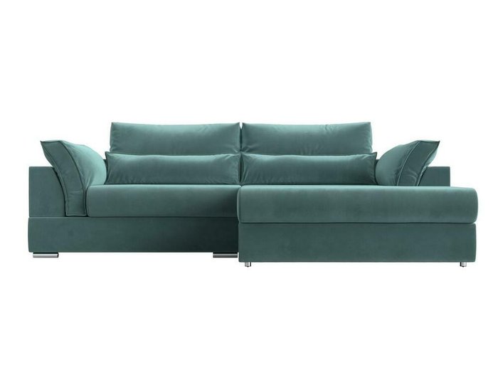 Угловой диван-кровать Пекин бирюзового цвета угол правый - купить Угловые диваны по цене 86999.0