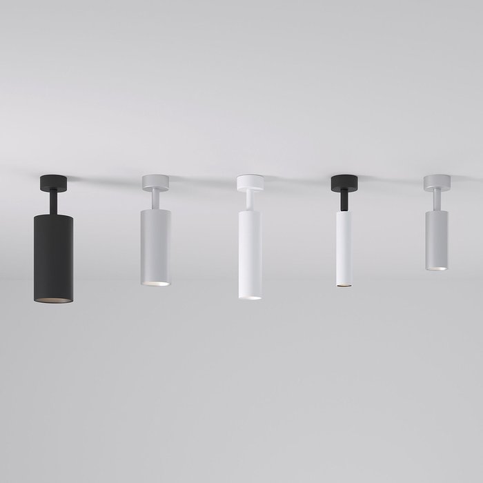 Накладной светодиодный светильник Diffe 2 бело-черного цвета - лучшие Накладные споты в INMYROOM
