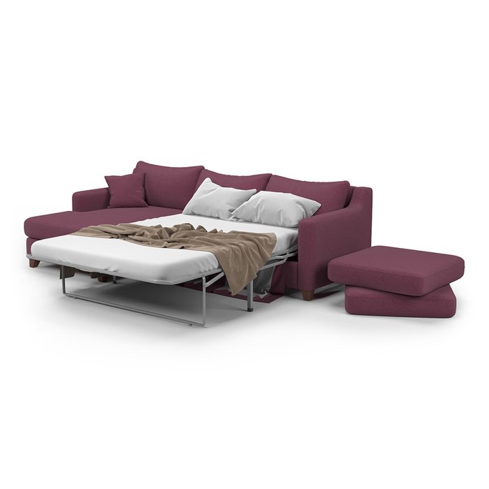 Угловой диван-кровать Mendini SFR бордового цвета - лучшие Угловые диваны в INMYROOM
