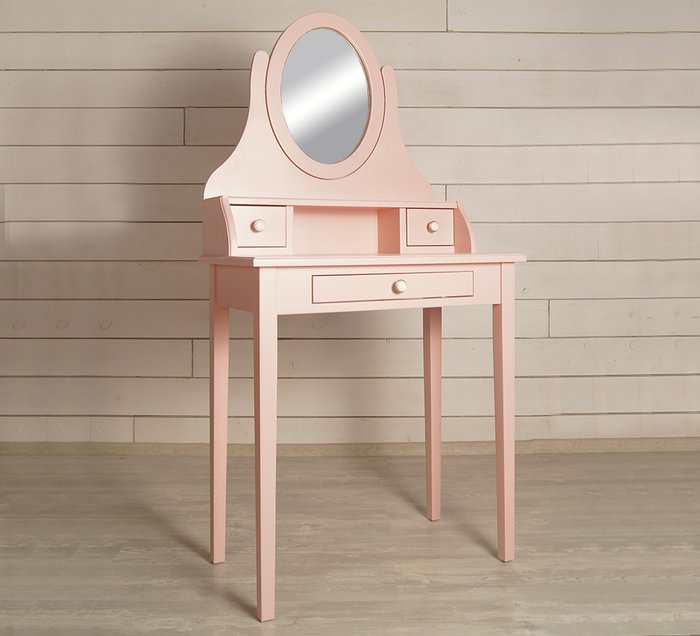 Туалетный столик с зеркалом "Adelina" в розовом цвете - лучшие Туалетные столики в INMYROOM